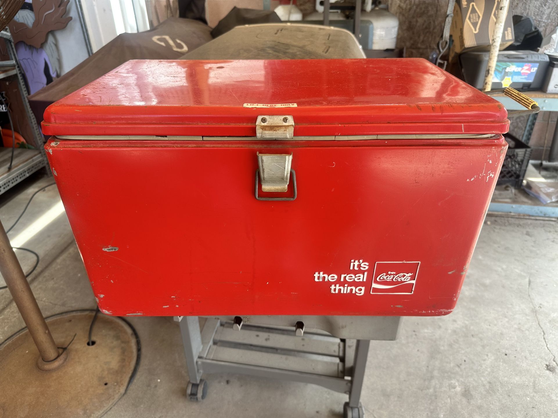 Coke Ice Chest Embossed Front And Back Has Inside Tray Great Shape 