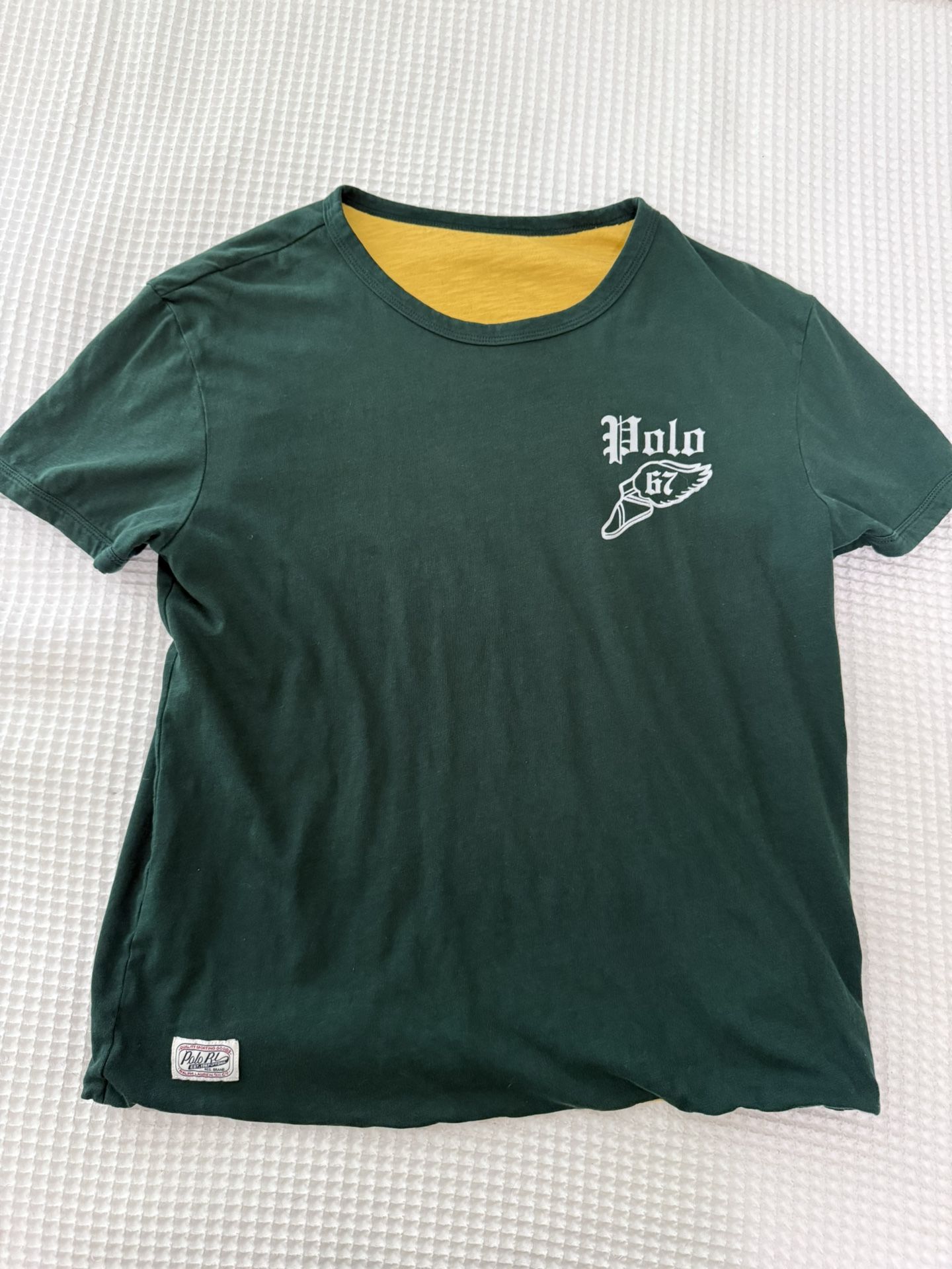 Reversible polo ralph lauren Green And Yellow athletic Shirt