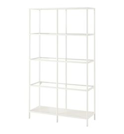 Shelf unit, Book Case & Storagewhite/glass, 39 3/8x68 7/8 "