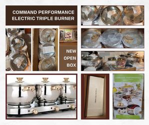 Command Performance 7 PC Triple Burner Buffet Set NEW IN BOX