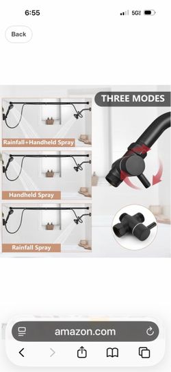 Double Shower Head for Couples, Adjustable High Pressure, Matte Black C30