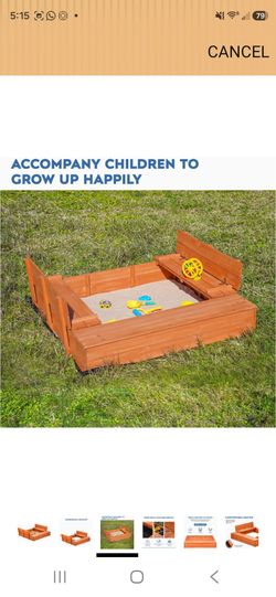 New cedar sandbox with coffee