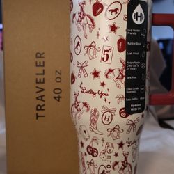 HydroJug 40 oz Insulated Tumbler w/ Handle – “Lucky You” Western Design 