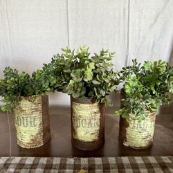 Tin Decor Pieces Set Of 3- Antique Style 