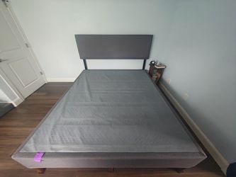 Purple Upholstered Bed Frame and headboard. Cal king.