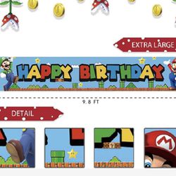 Happy Birthday Banner For Indoor/outdoor Use With Holes At Ends To Hang Up