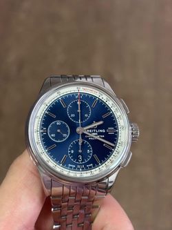 Breitling Premier Men Automatic Blue Stainless Steel Watch
