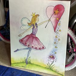 30 X 24 Fairy Heart Painting 