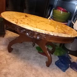 Antique Victorian Italian Marble Top Table
