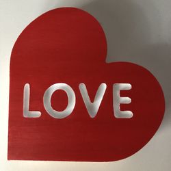 Solid Wood Heart Hand Painted