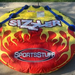 SPORTS STUFF SIZZLER 60" BOAT TUBE LAKES RIVERS. Used and in very good shape.  Asking $40 for ALS fundraiser. 