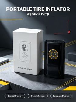Portable Tire Inflator – Digital Air Pump with LCD Display, Fast Inflation