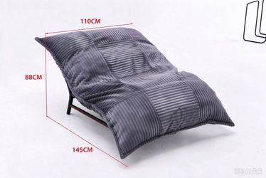 Gray Corduroy Lounge Chair Floor Sofa