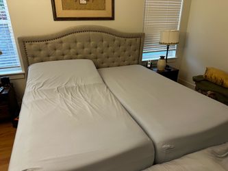 Split king purple adjustable bed and mattress