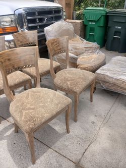 Custom dinning chairs with matching accent chair/ottoman