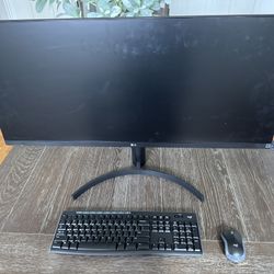 Computer Monitor w/ Cordless Keyboard and Mouse