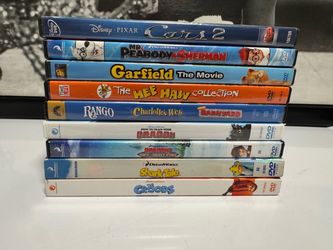 9 Kids Animated DVD Lot – Disney Pixar DreamWorks – Cars 2, Garfield, Rango