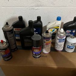 paints engine oil ac fluid 