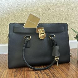 Michael Kors Hamilton Black Satchel Bag