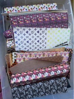 Tote of faux leather rolls for cricut crafts