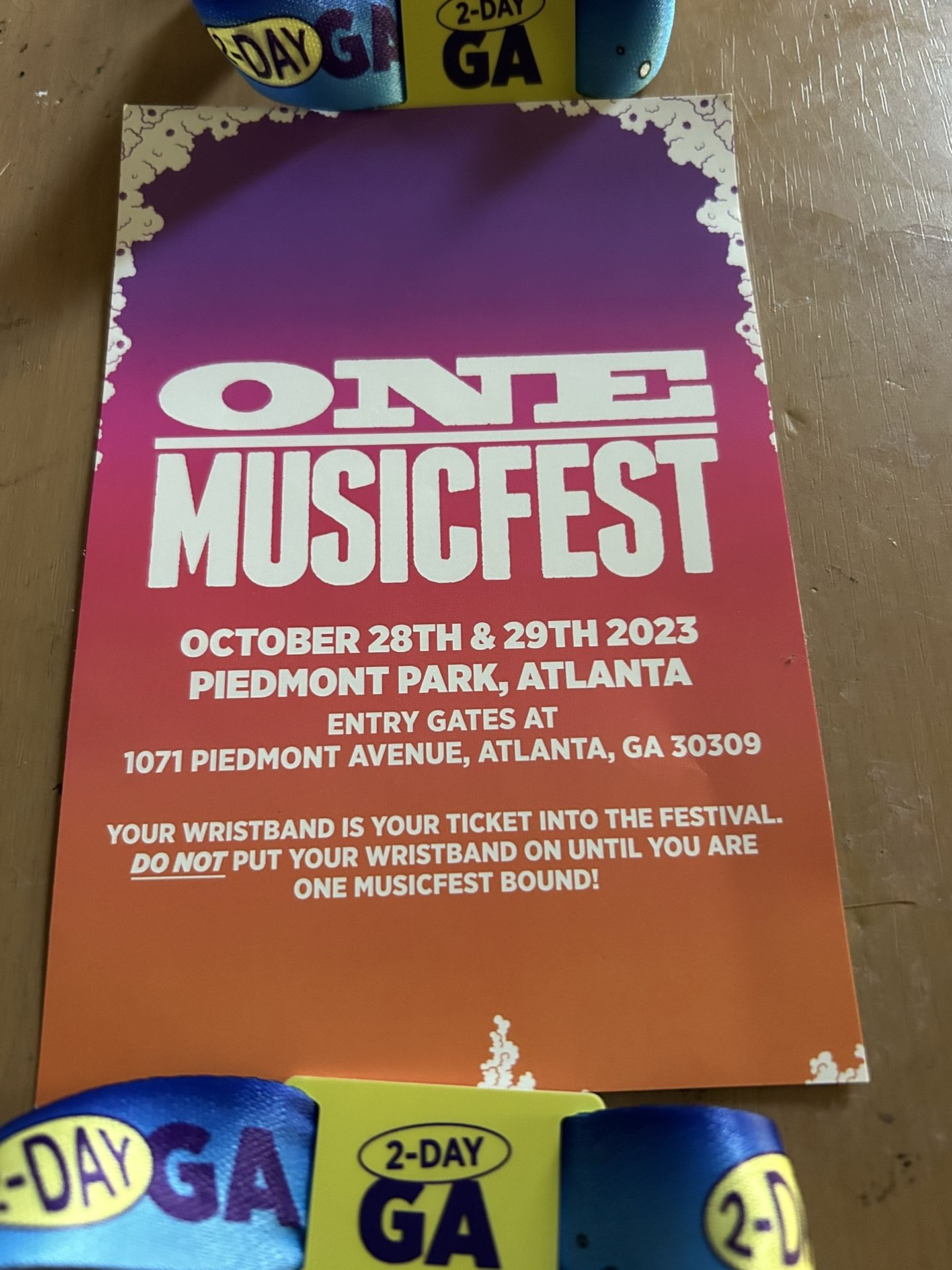ONE MUSIC FEAST CONCERT PASSES
