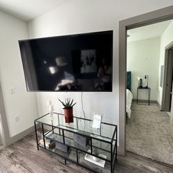 Metal & Glass TV Stand black -  For Sale