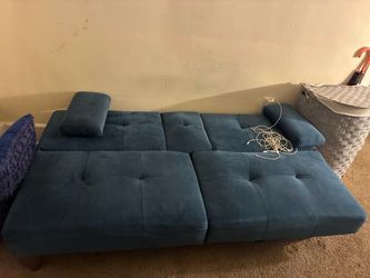 Blue futon couch