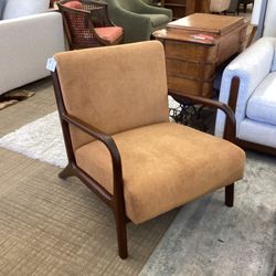 Honey Wood Frame Accent Chair