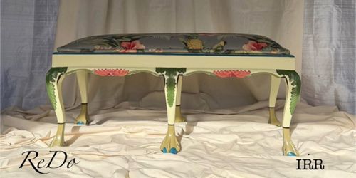 Vintage Chippendale Style Mahogany Bench