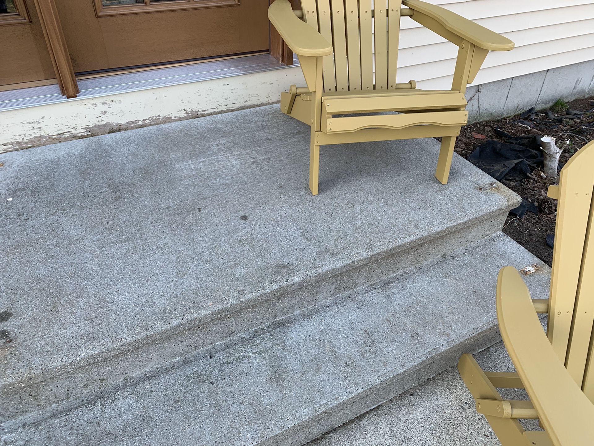 Solid cement front step