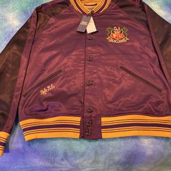Polo Ralph Lauren Embroidered Satin Baseball Jacket, Multi