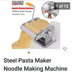 Steel Pasta Maker Noodle Making Machine Dough Cutter Roller with Handle For Home