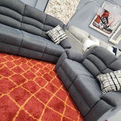 Sofa Love Seat   Manuel 4 Reclined  2pc Grey