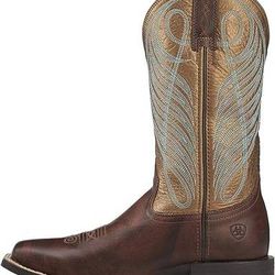 NEW SZ 9 Ariat Women Western Cowboy Boots Cowgirl Round Up Wide Square Toe