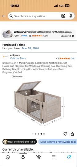 Kitten or puppy nesting box