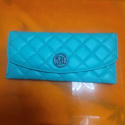 Badgley Mischka Diamond Quilted Cover Slim Wallet /Cardholder Green