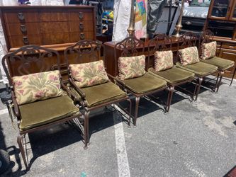 Amazing quality, vintage iron chairs with cushions