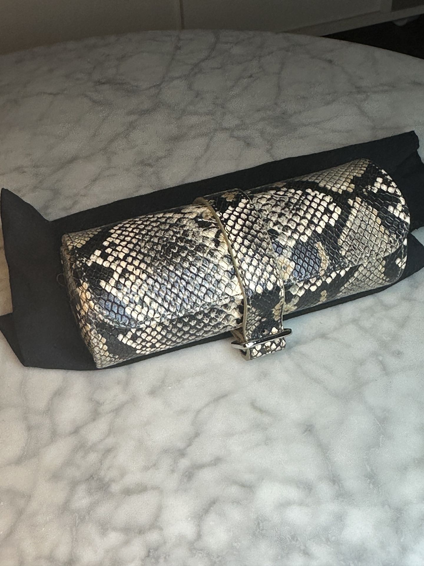 Wolf Watch Roll in Snakeskin color NWT