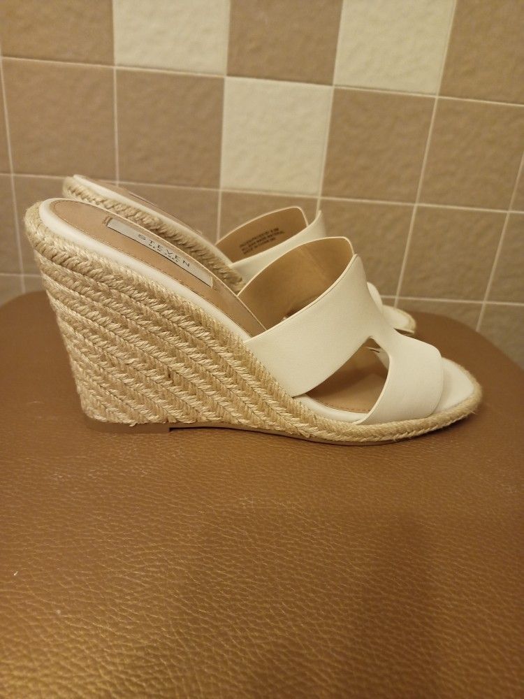 New-Ladies White Wedge Heel Summer Shoes