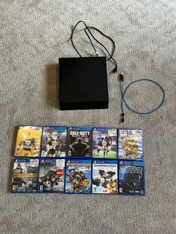 PlayStation 4 Bundle w/9 Games + Charger