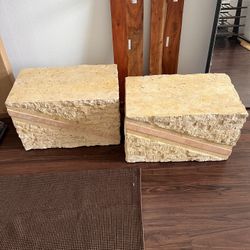 Travertine Side Tables