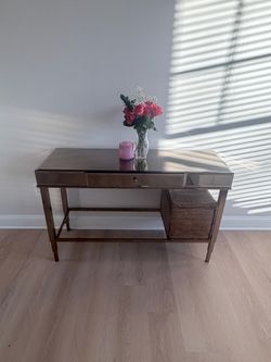 Mirrored Console Table with Drawer and Shelf