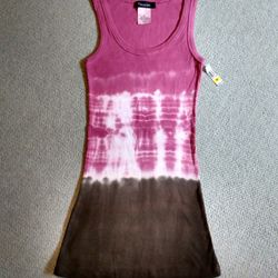 BRAND NEW WITH TAG FLEURISH TIE DYE COTTON JUNIORS TANK TOP SIZE MEDIUM 