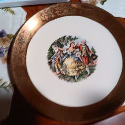 Sabin 22 Kt Gold Hand Painted Plate