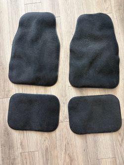 Black Carpet Floor Mats Set