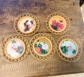 5 wicker coasters