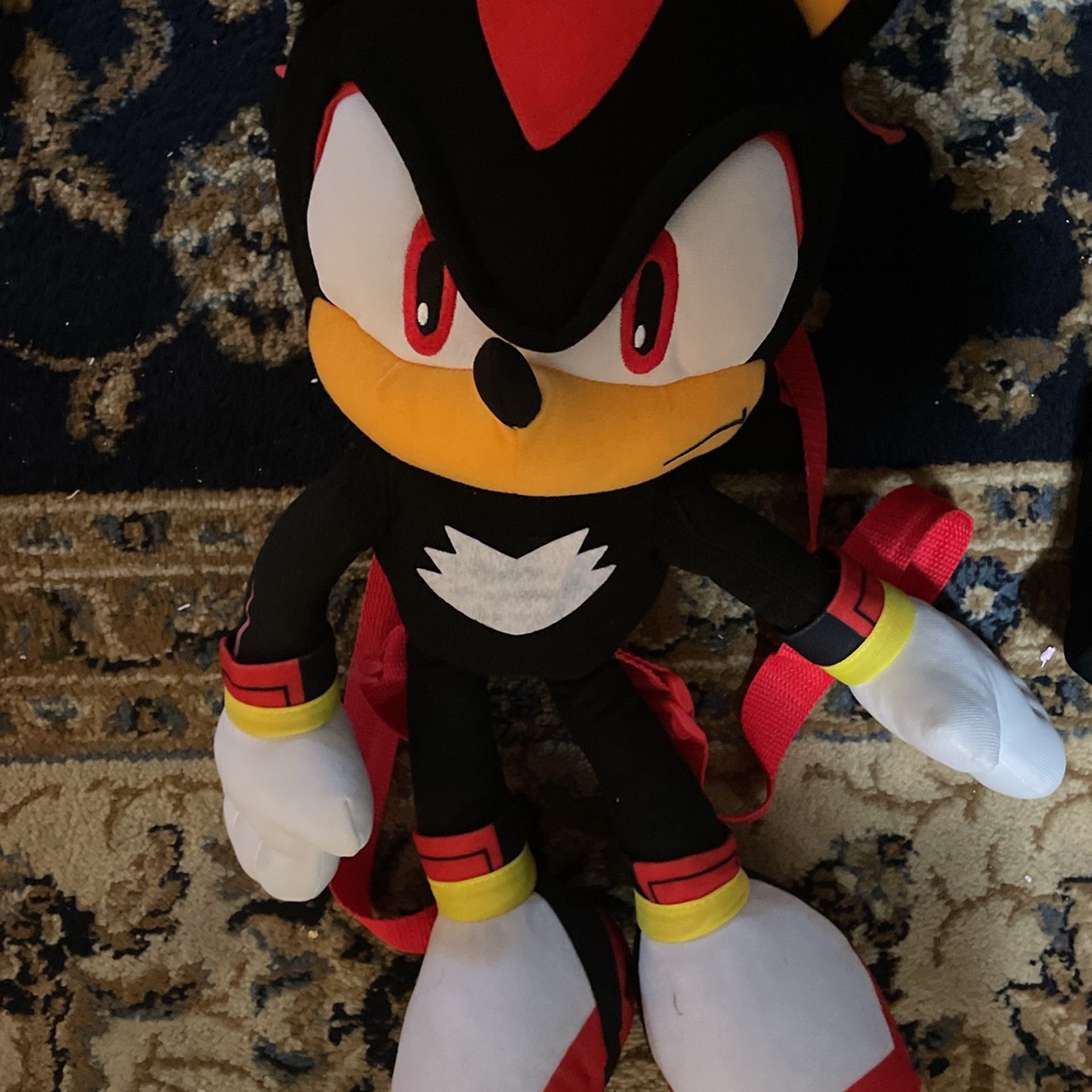 Sonic The Hedgehog Doll Plush Backpack - Shadow Backpack Black (24 Inch
