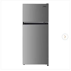 NEW IN BOX Magic Chef 18.5 in. W, 4.5 cu. ft. 2-Door Mini Refrigerator, with Freezer in Platinum Steel