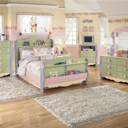 Ashley Furniture Girls Bedroom Set With 2 Sets Of The Twin BED.