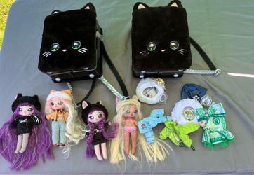 Na! Na! Na! Surprise Black Cat Backpack - 2 backpacks, 4 dolls and accs- see photos & description